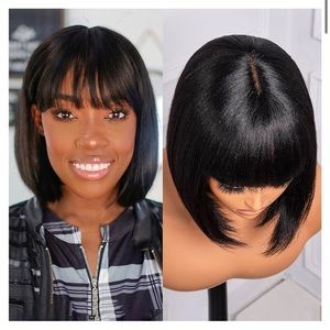 Black Human Hair 10” Bob Wig- Glueless HD Invisible Lace 180 Density